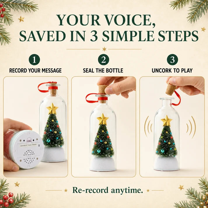 Valeto® - Bring Christmas Memories to Life: Recordable Tree Message in a Bottle