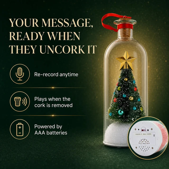 Valeto® - Bring Christmas Memories to Life: Recordable Tree Message in a Bottle