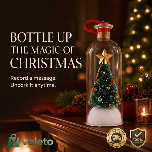 Valeto® - Bring Christmas Memories to Life: Recordable Tree Message in a Bottle